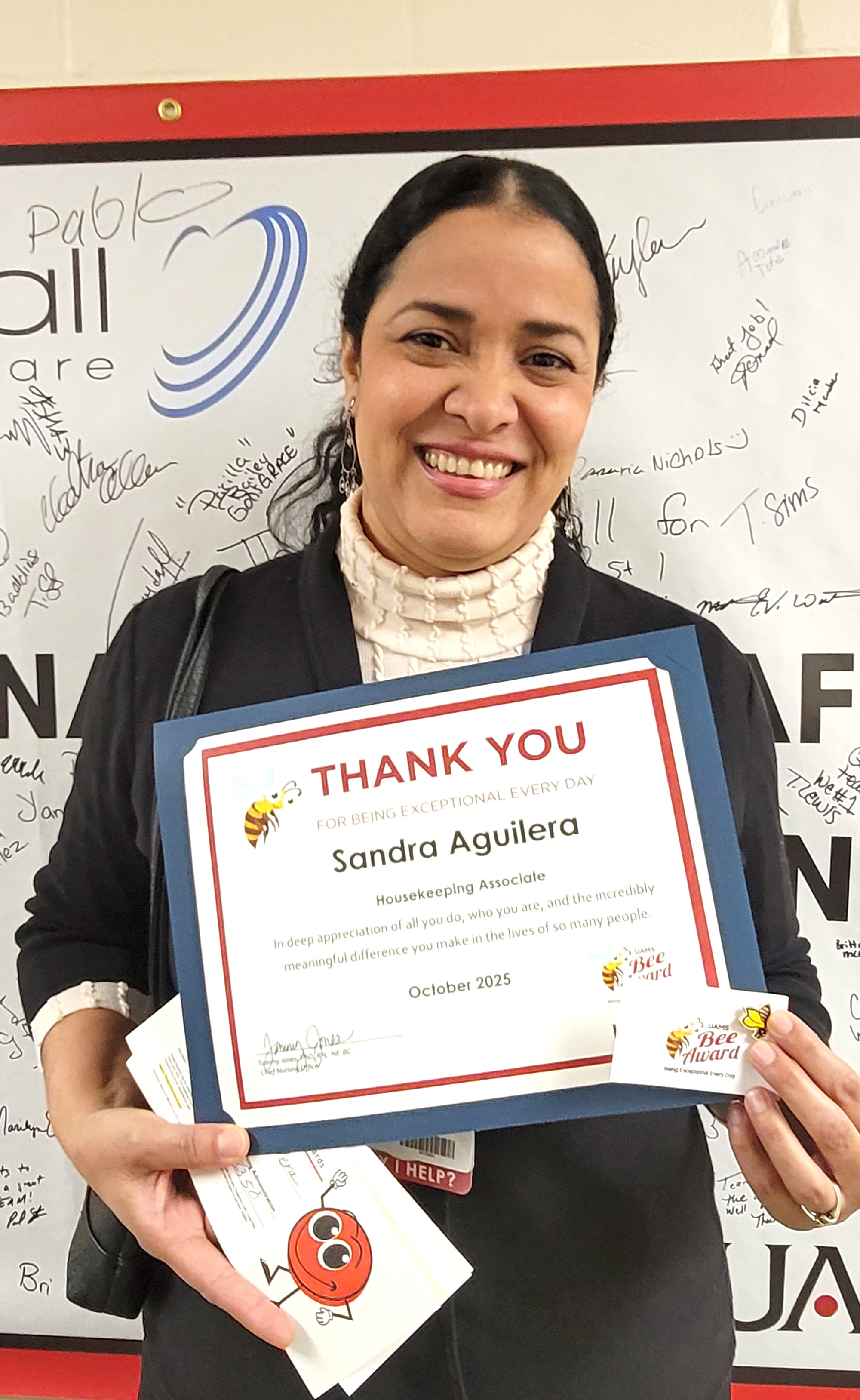 Sandra Aguilera Ariza is a Housekeeping Associate in the EVS Department