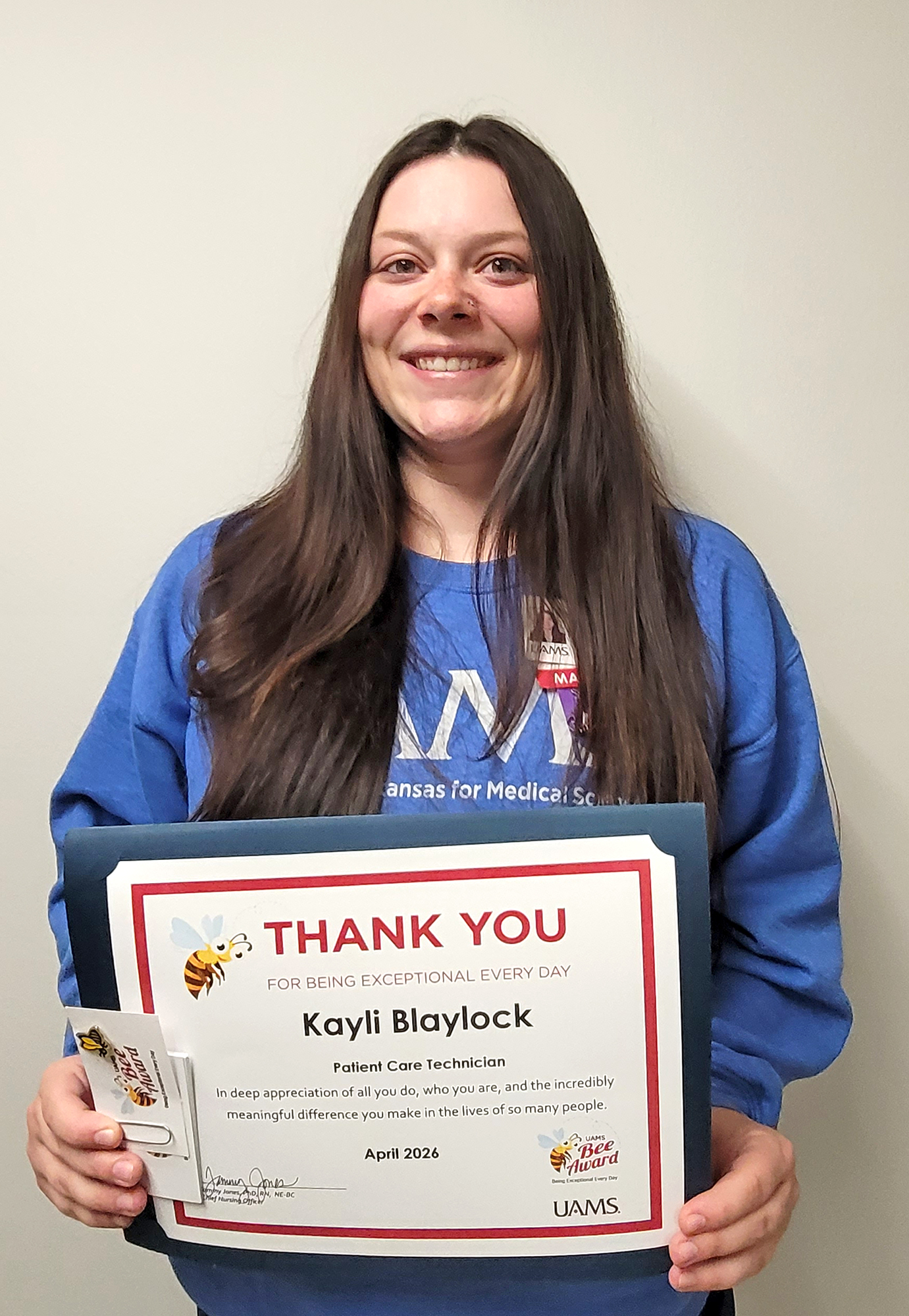 Kayli Blaylock is a Patient Care Technician in the Emergency Department