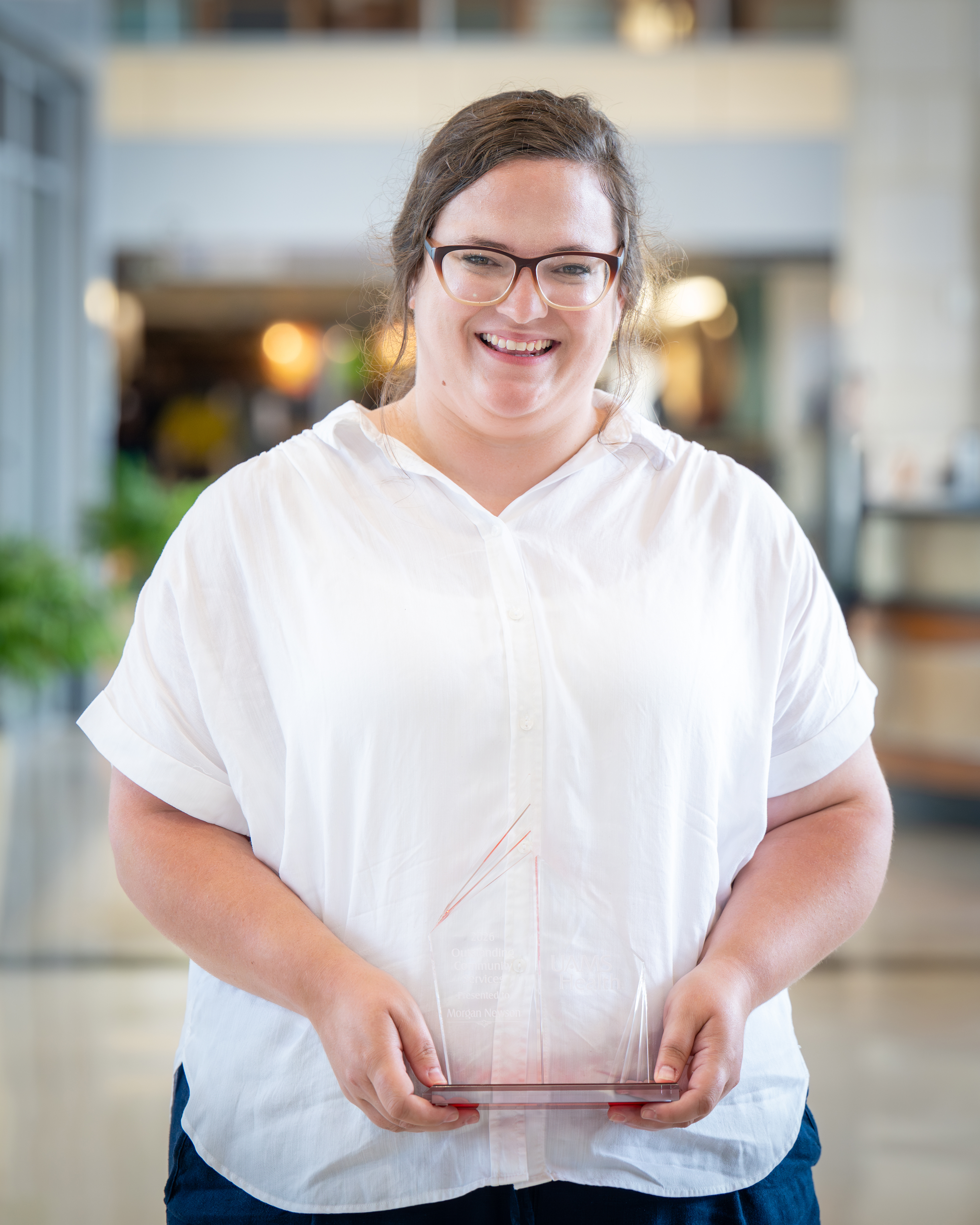 2026 Outstanding Community Service Winner:  Morgan Newsom, RN, Nurse Educator, Arkansas Center for Women and Infants’ Health, UAMS East