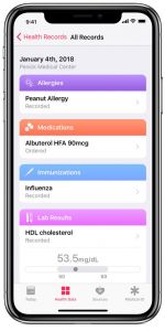 Illustration of Apple Health on an iPhone