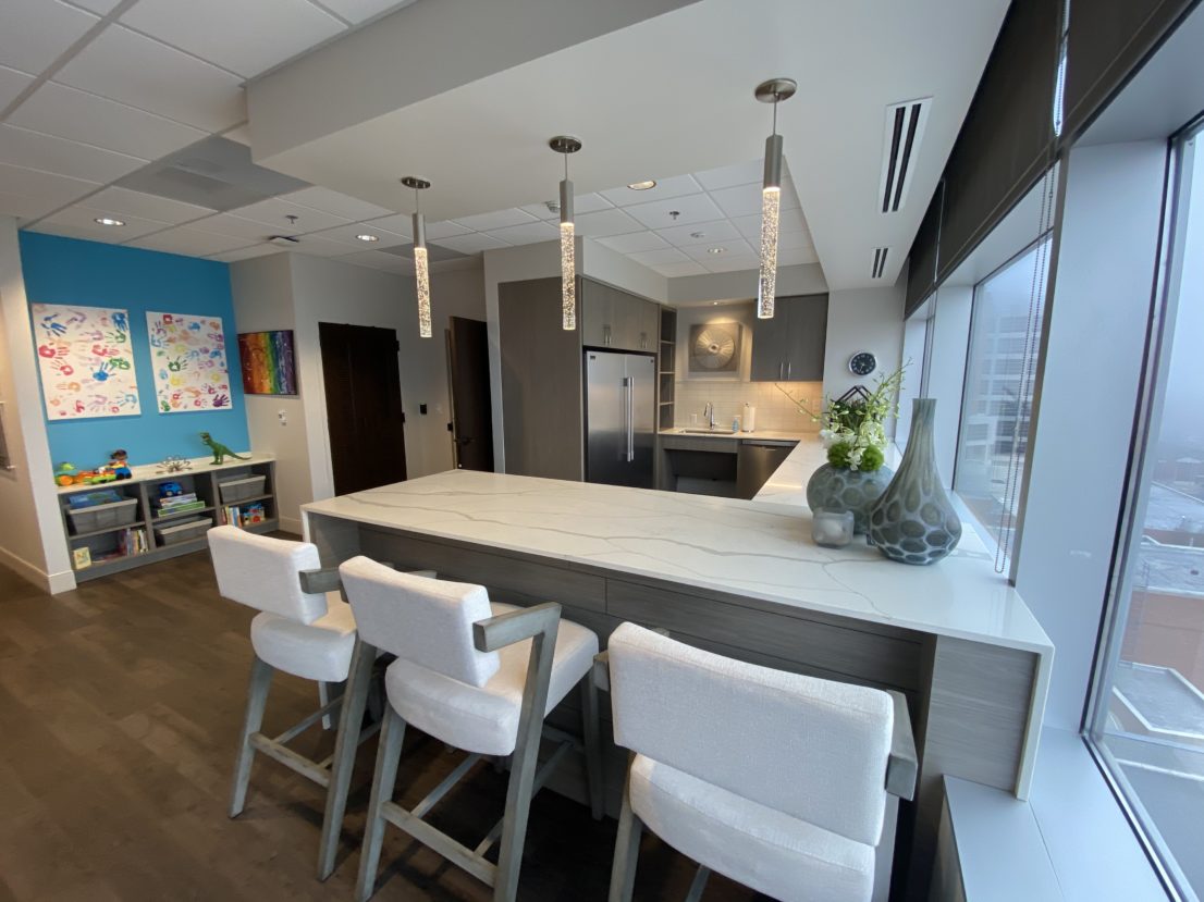 Kitchen and Workstation in Ronald McDonald Family Room