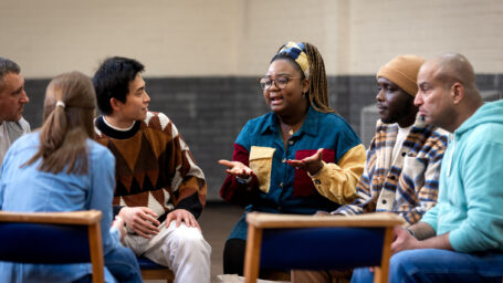 A group of people having a discussion