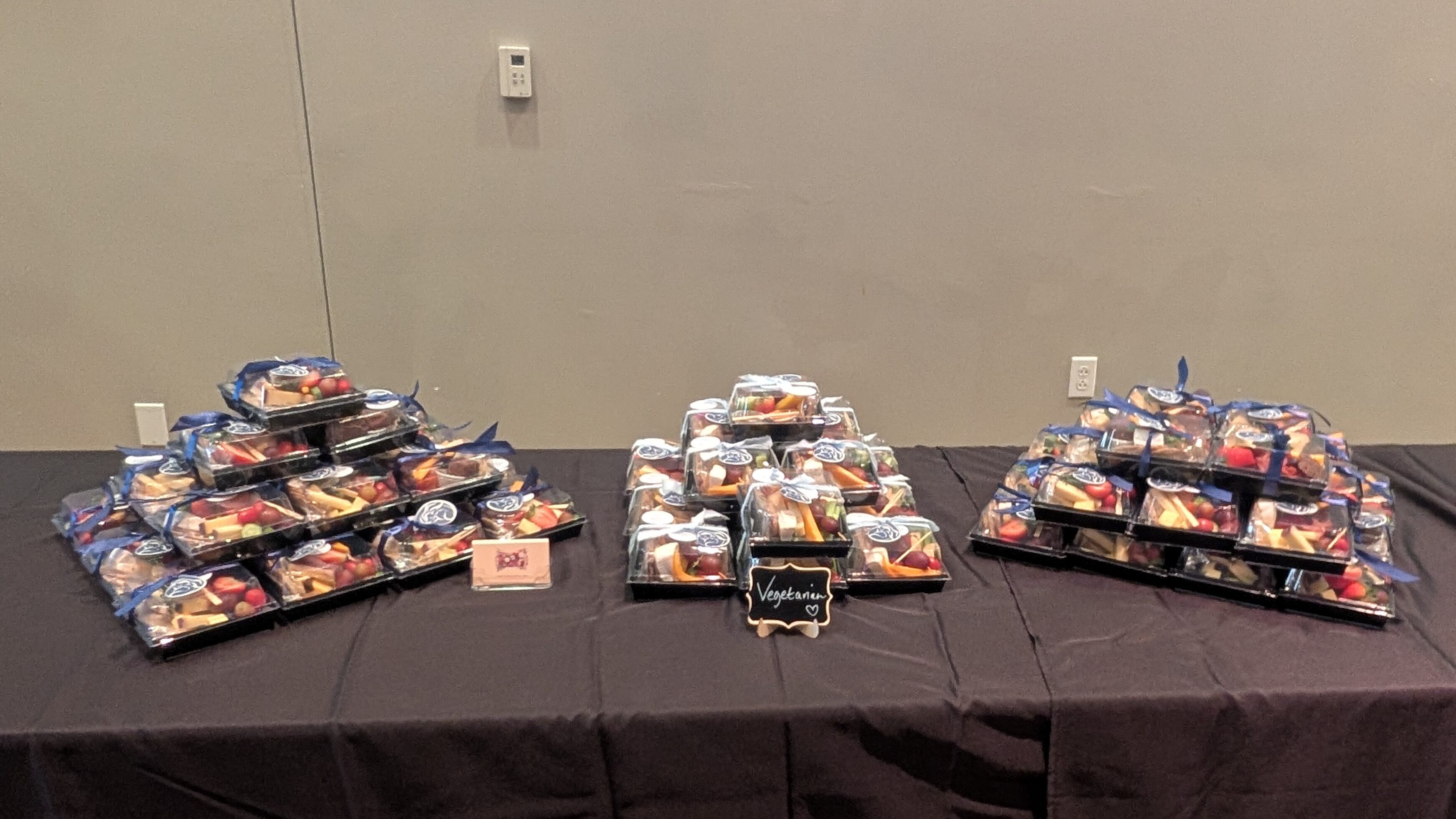 Box lunches on a table