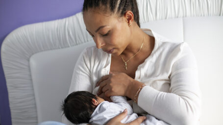 Mom breastfeeding baby