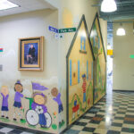 A clinic hallway in the James L. Dennis Developmental Center