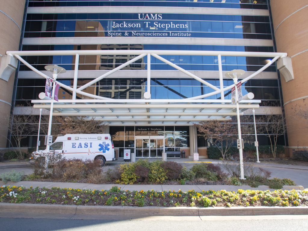 Exterior of UAMS Jackson T. Stephens Spine and Neuroscience Institute building