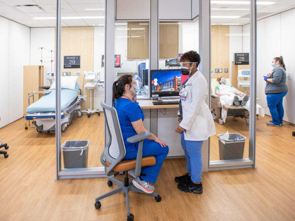 Patient rooms in Infusion Center B