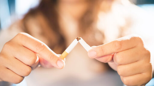 Focus hand, Women quit smoking For good health of oneself