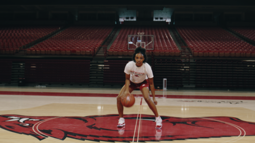 Samara Spencer dribbling a ball