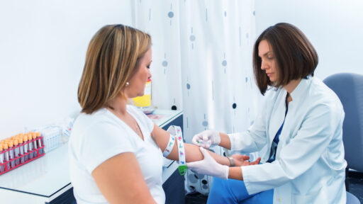 woman getting a blood test