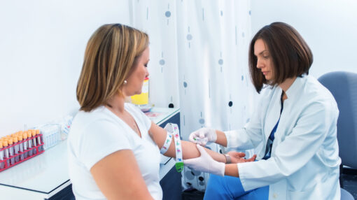 woman getting a blood test