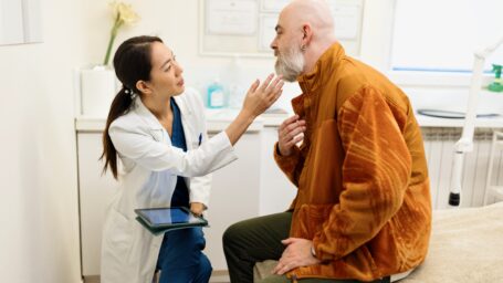 man at dermatology