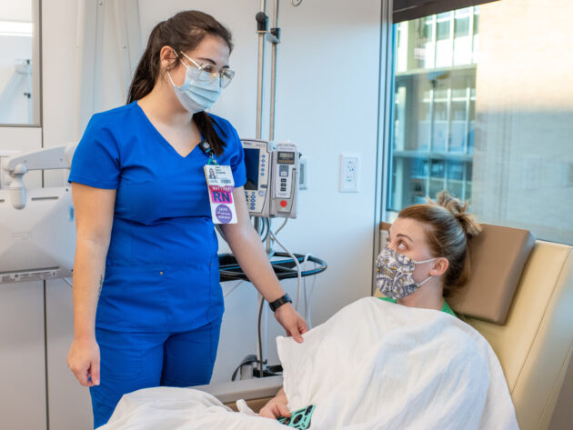 UAMS Health provider and patient in Infusion Center B
