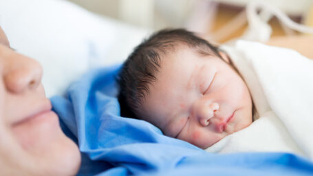 Mom and baby in hospital