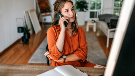 Woman talking on the phone