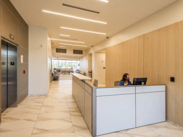 Reception desk at Women's Center